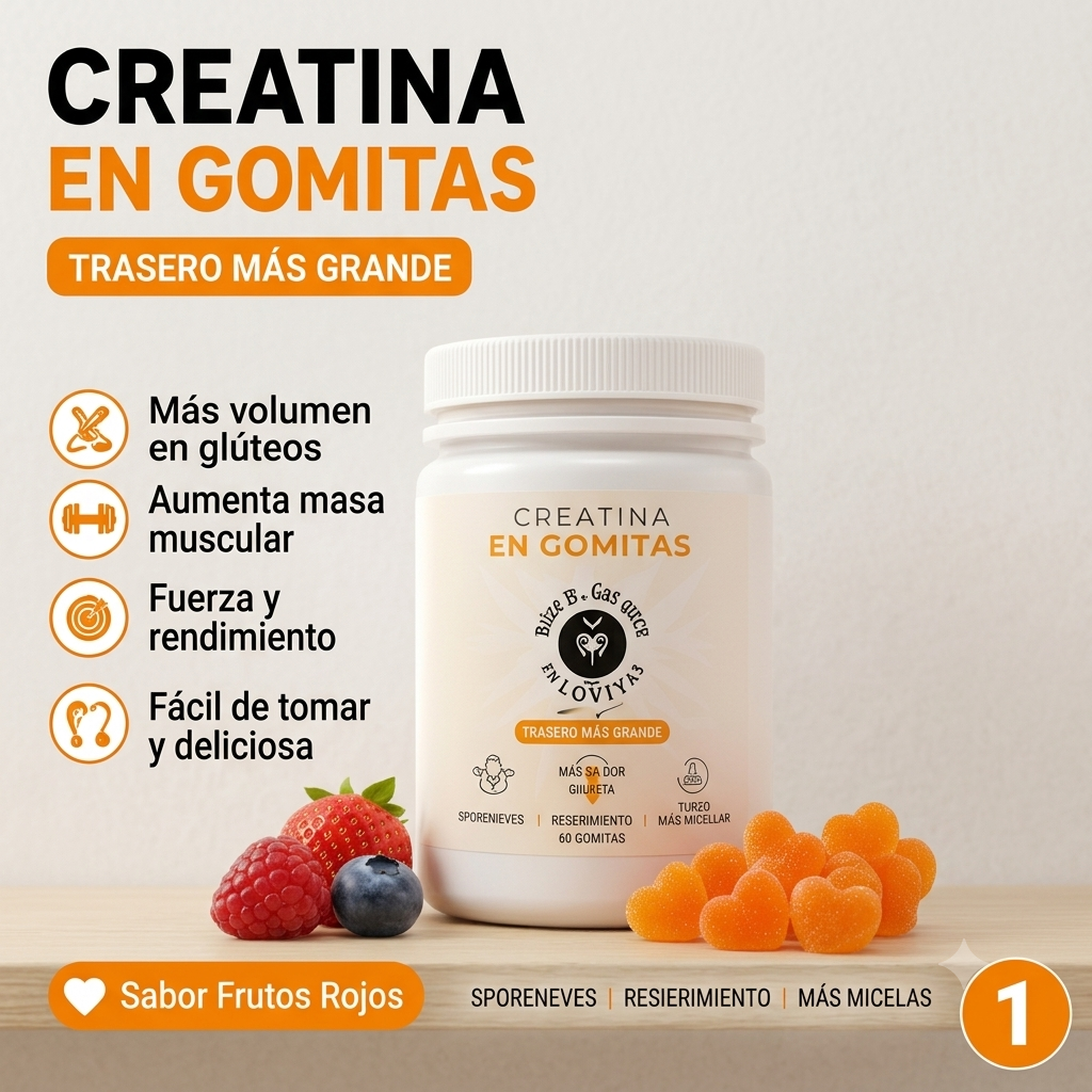 CREATINA EN GOMITAS – TRASERO MÁS GRANDE
