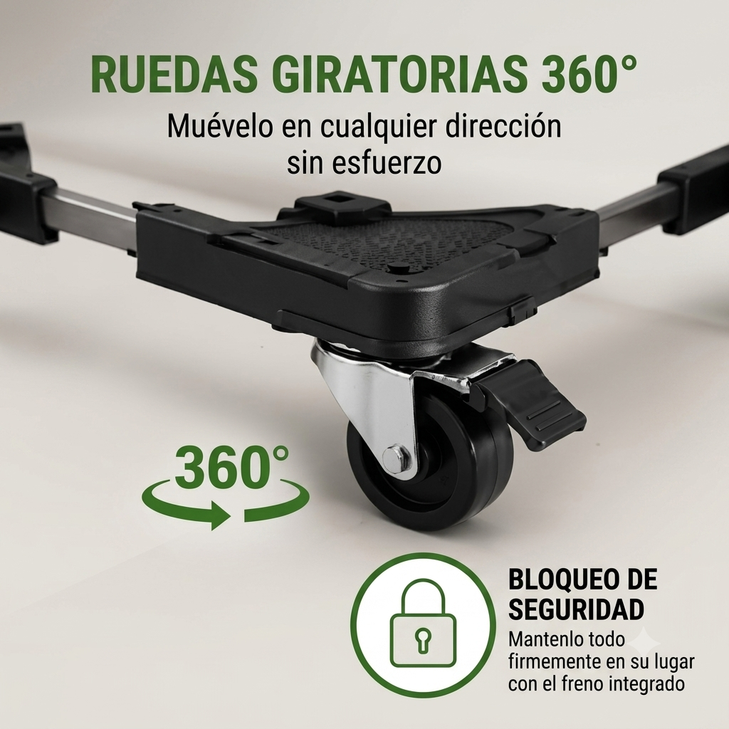 🚚✨ Base Móvil Ajustable | Lavadora y Refrigerador
