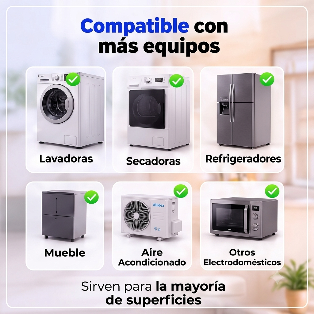 🛡️ BASES ANTIVIBRACIÓN PARA LAVADORA X4 – ¡Olvídate del Ruido y las Vibraciones! 🔇✨