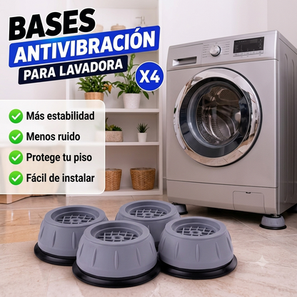 🛡️ BASES ANTIVIBRACIÓN PARA LAVADORA X4 – ¡Olvídate del Ruido y las Vibraciones! 🔇✨