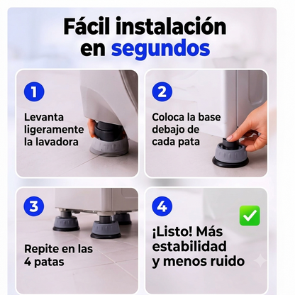 🛡️ BASES ANTIVIBRACIÓN PARA LAVADORA X4 – ¡Olvídate del Ruido y las Vibraciones! 🔇✨